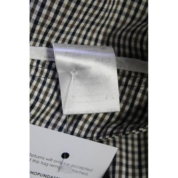 Shari's Place Womens Gingham Plaid Straight Leg Pants Brown Black Size EUR 44 - Picture 6 of 6